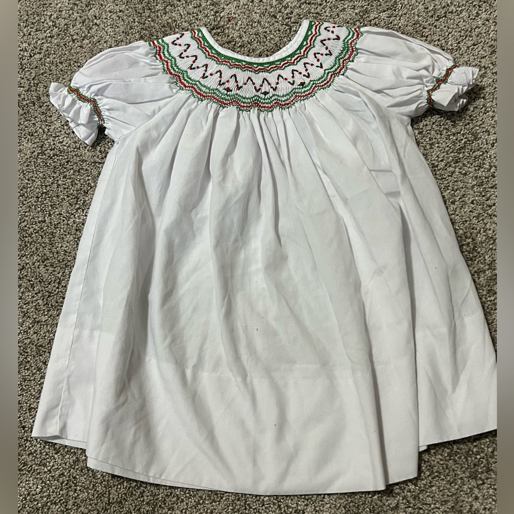 12 mo Rosalina smocked Christmas dress